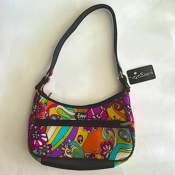 Beach by CLC. Mod art design, like new inside zipper pocket front zipper pocket - Picture 6 of 16